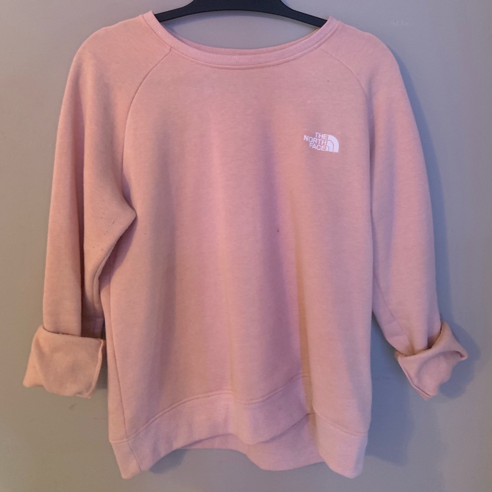 Light pink north face crew neck